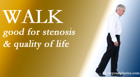 Johnson Chiropractic encourages walking and guideline-recommended non-drug therapy for spinal stenosis, reduction of its pain, and improvement in walking.