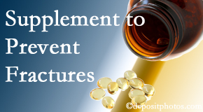 Johnson Chiropractic recommends nutritional supplementation with vitamin D and calcium to prevent osteoporotic fractures.