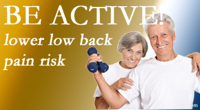 Johnson Chiropractic shares the relationship between physical activity level and back pain and the benefit of being physically active.  