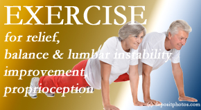 Johnson Chiropractic teaches low back pain sufferers simple exercises that address lumbar spine instability.