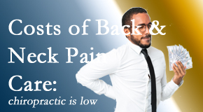 Johnson Chiropractic describes the various costs associated with back pain and neck pain care options, both surgical and non-surgical, pharmacological and non-drug. 