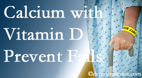 Calcium and vitamin D supplementation may be suggested to Richmond chiropractic patients who are at risk of falling.