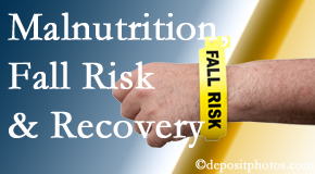 Johnson Chiropractic checks patients for fall risks which include nutritional status and malnutrition indicators.