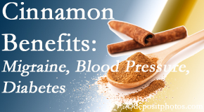 Johnson Chiropractic presents research on the benefits of cinnamon for migraine, diabetes and blood pressure.