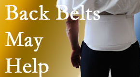 Richmond back pain sufferers using back support belts are supported and reminded to move carefully while healing.