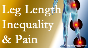 Johnson Chiropractic checks for leg length inequality as it is related to back, hip and knee pain issues.