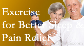 Johnson Chiropractic incorporates the recommendation to exercise into its treatment plans for chronic back pain sufferers as it improves sleep and pain relief.