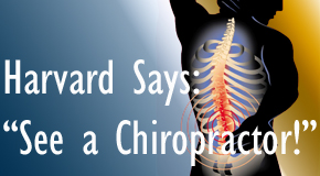 Richmond chiropractic for back pain relief urged by Harvard